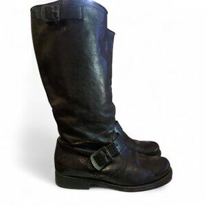 Frye Women’s Veronica Black Boots 77605 Riding Slouch Moto 6.5 Equestrian Grunge